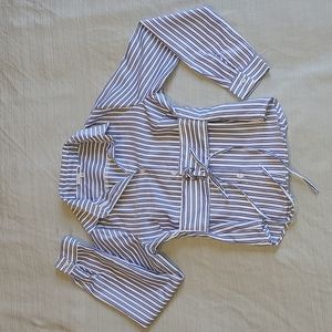 "Keep Calm Button Down" / Blue&White